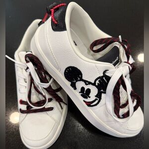 Desigual x Disney White and Black Sneakers with Red Accents
